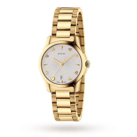 gucci g timeless gold plated bracelet watch|Gucci gold watch women's.